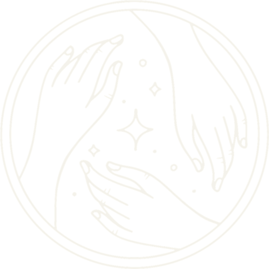 Emblema do Movimento Átomo: três mãos em volta de uma estrela
